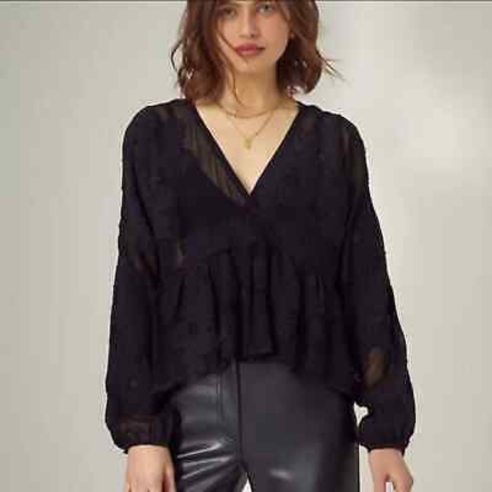 Wilfred Black Sheer Blouse